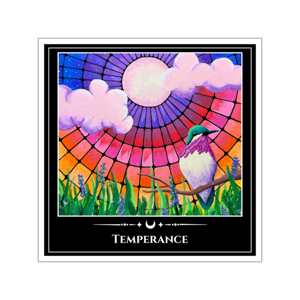 Temperance — Hummingbird Tarot Art Vinyl Sticker