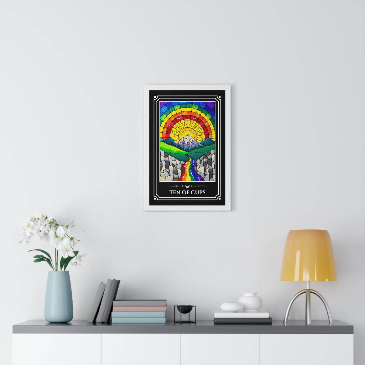 Ten of Cups — Rainbow River Framed Tarot Art Print