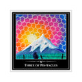 Three of Pentacles — Mountain Mosaic Tarot Art Vinyl Sticker