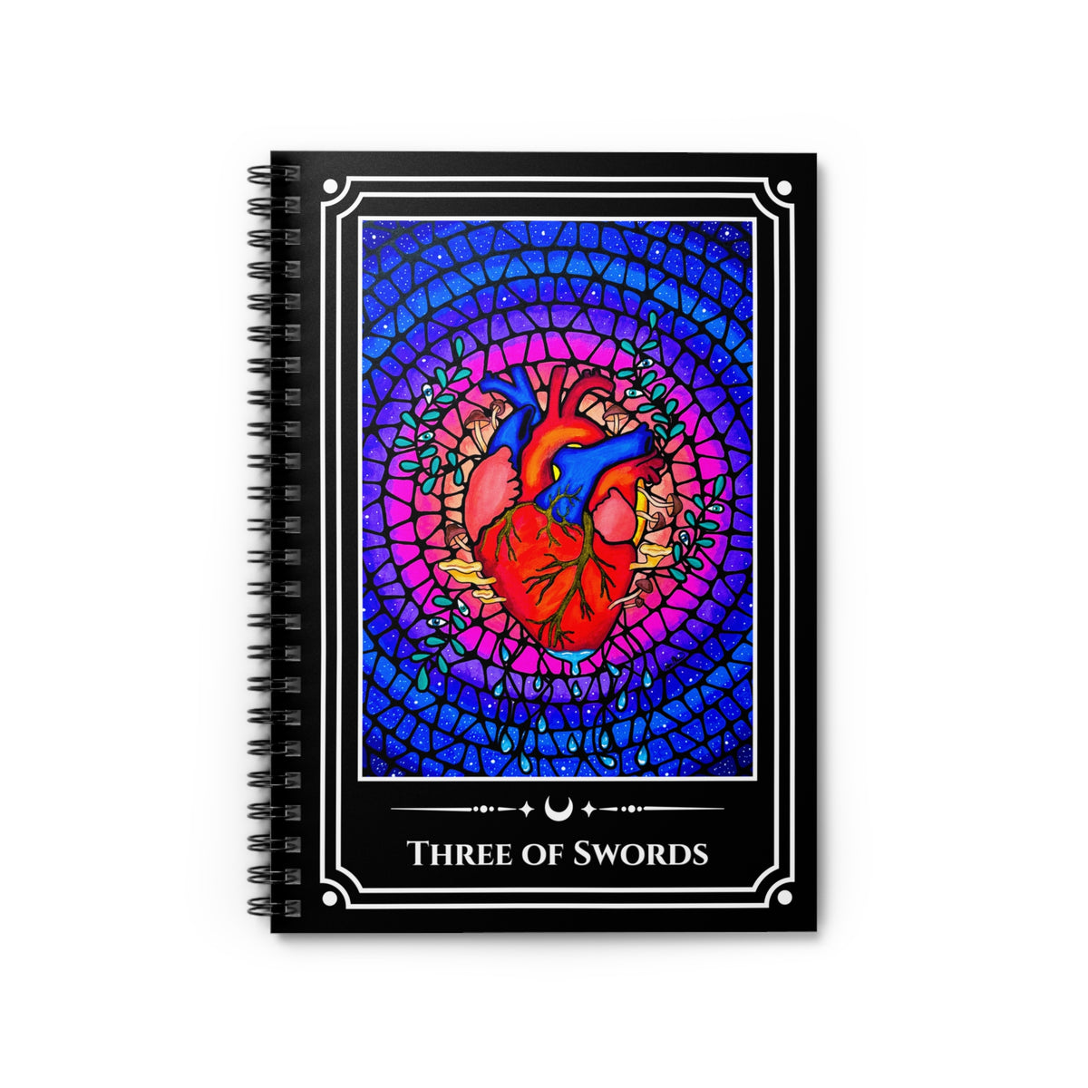 Three of Swords — Sacred Heart Tarot Art Spiral Journal