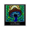 Ace of Swords — Illuminated Mushroom Tarot Art Vinyl Sticker