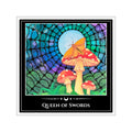 Queen of Swords — Moonlit Mushrooms Tarot Art Vinyl Sticker