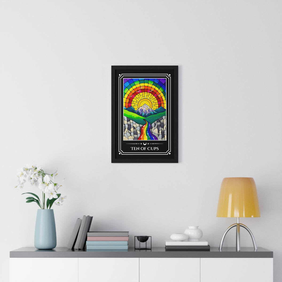 Ten of Cups — Rainbow River Framed Tarot Art Print
