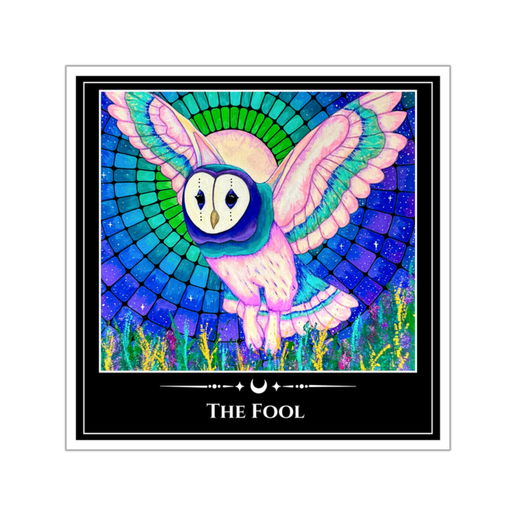 The Fool — Owl Tarot Art Vinyl Sticker