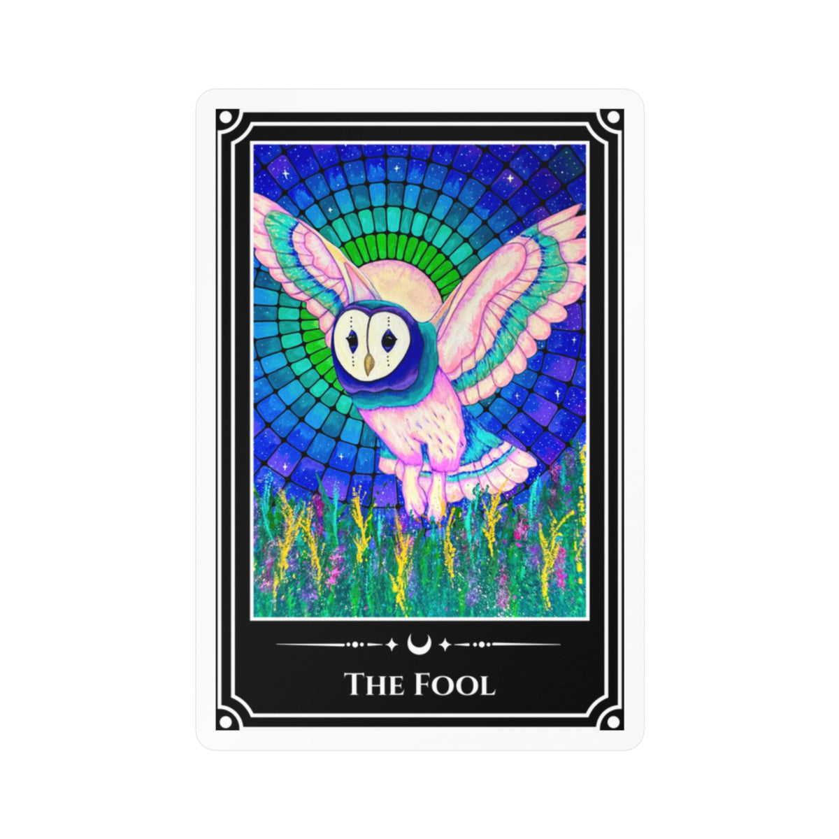 The Fool — Owl Tarot Art Vinyl Sticker