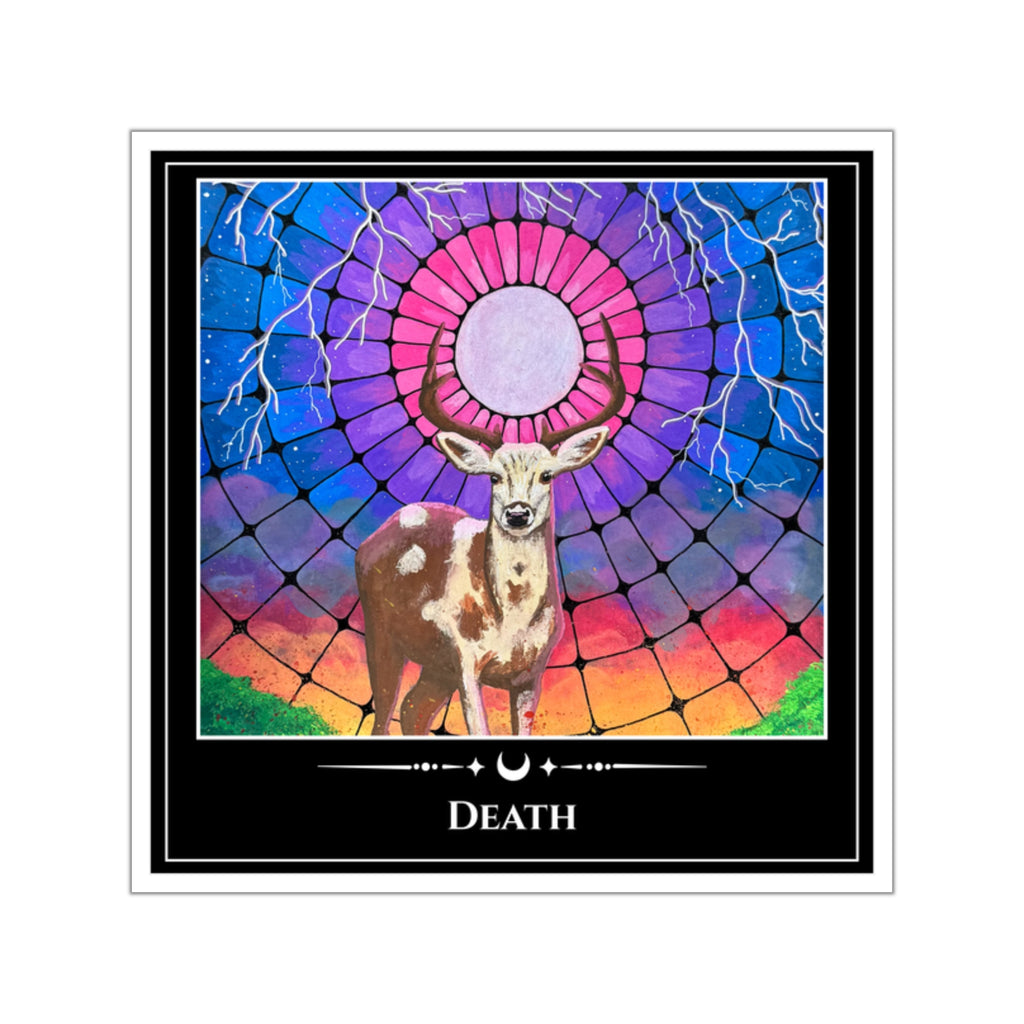 Death — Piebald Buck Tarot Art Vinyl Sticker