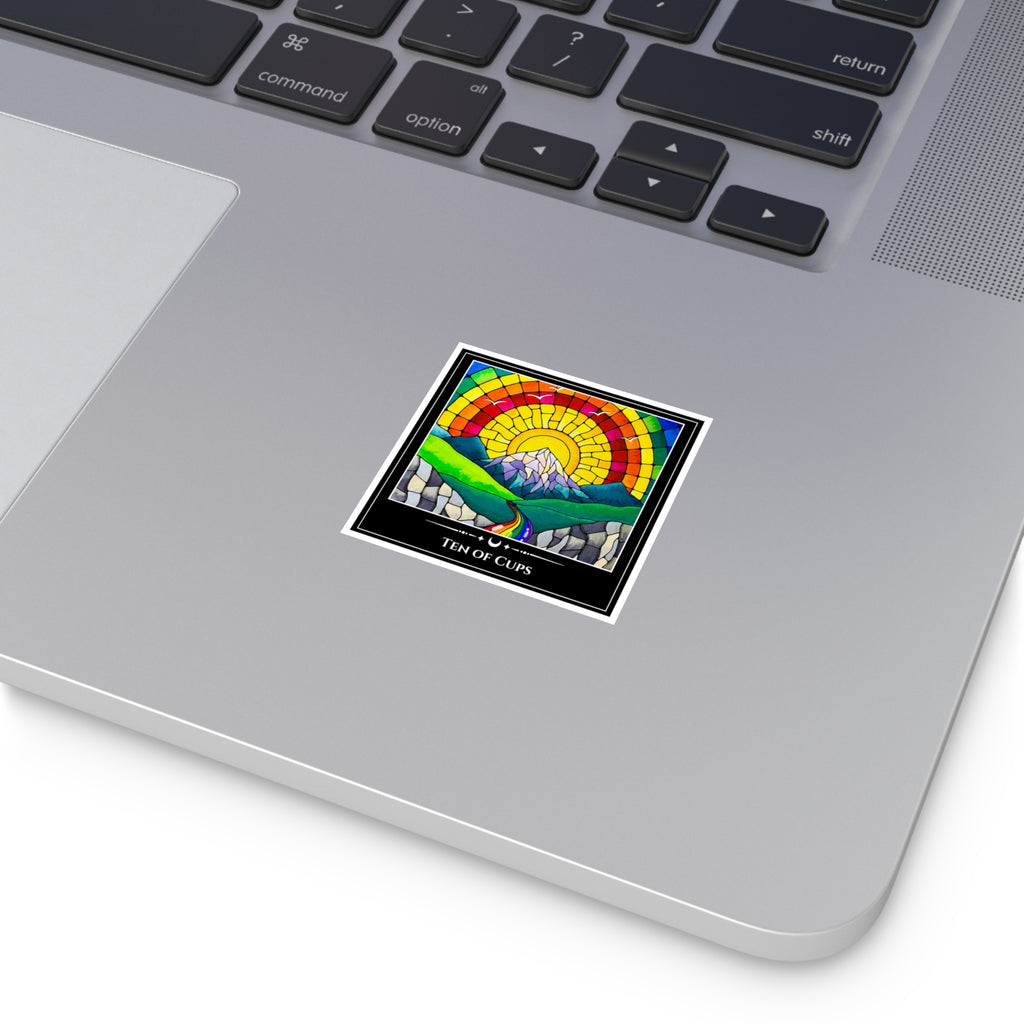 Ten of Cups — Rainbow River Tarot Art Vinyl Sticker