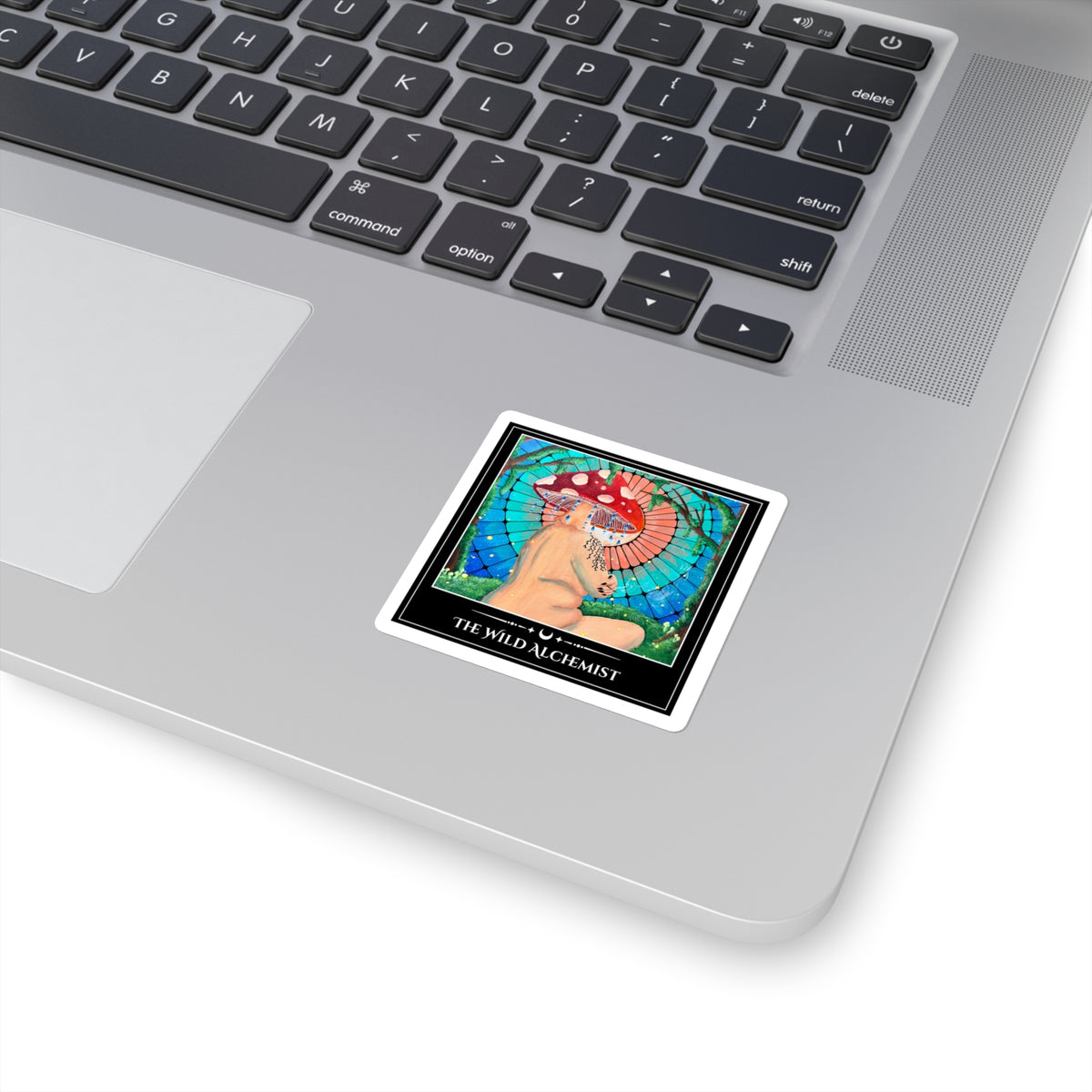 The Wild Alchemist — Mushroom Priestess Square Art Sticker
