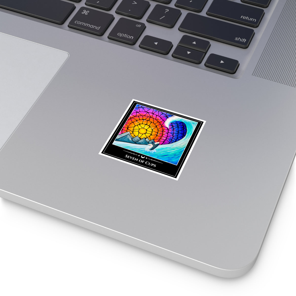 Seven of Cups — Portal Wave Tarot Art Vinyl Sticker