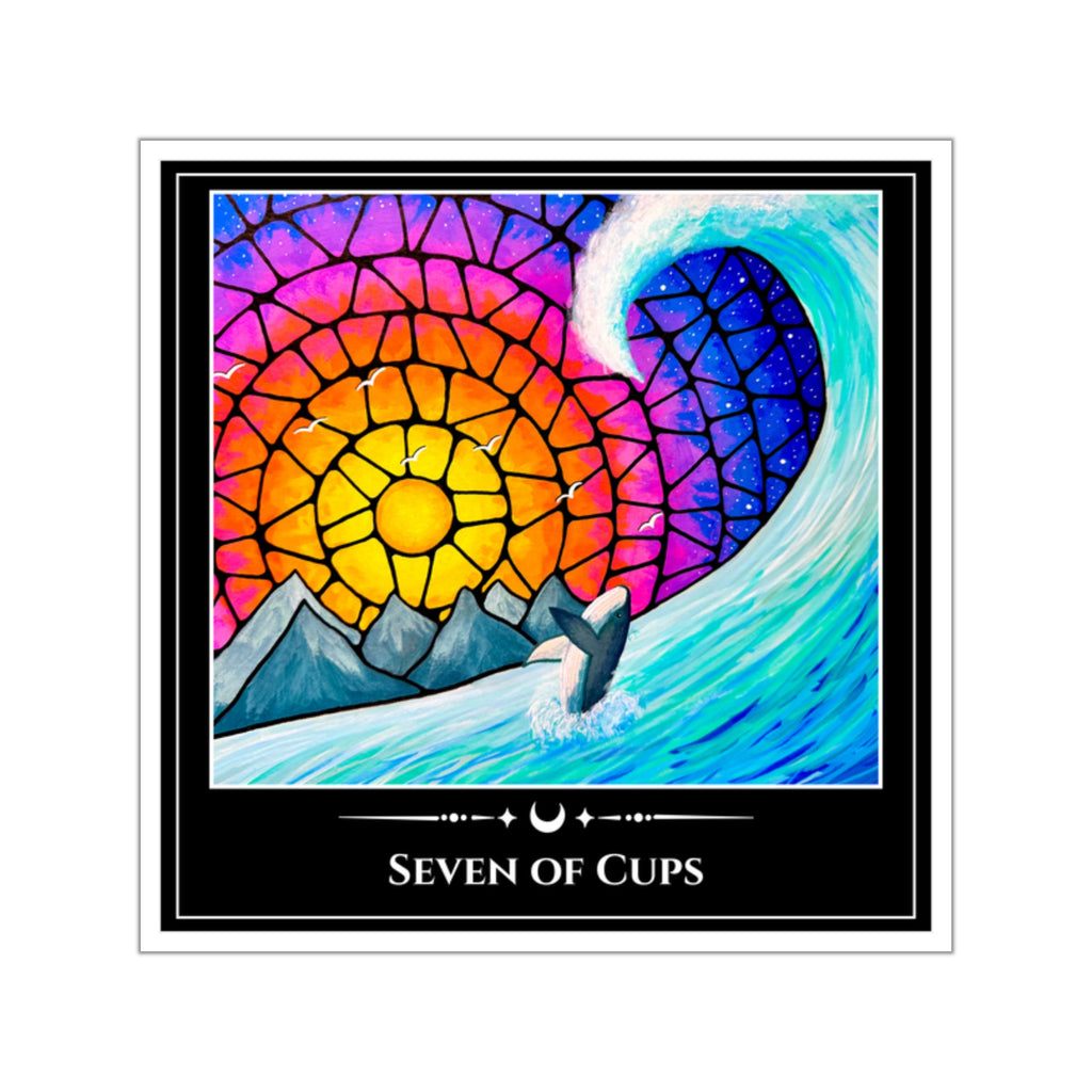 Seven of Cups — Portal Wave Tarot Art Vinyl Sticker