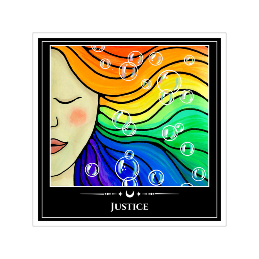 Justice — Rainbow Reverie Tarot Art Vinyl Sticker