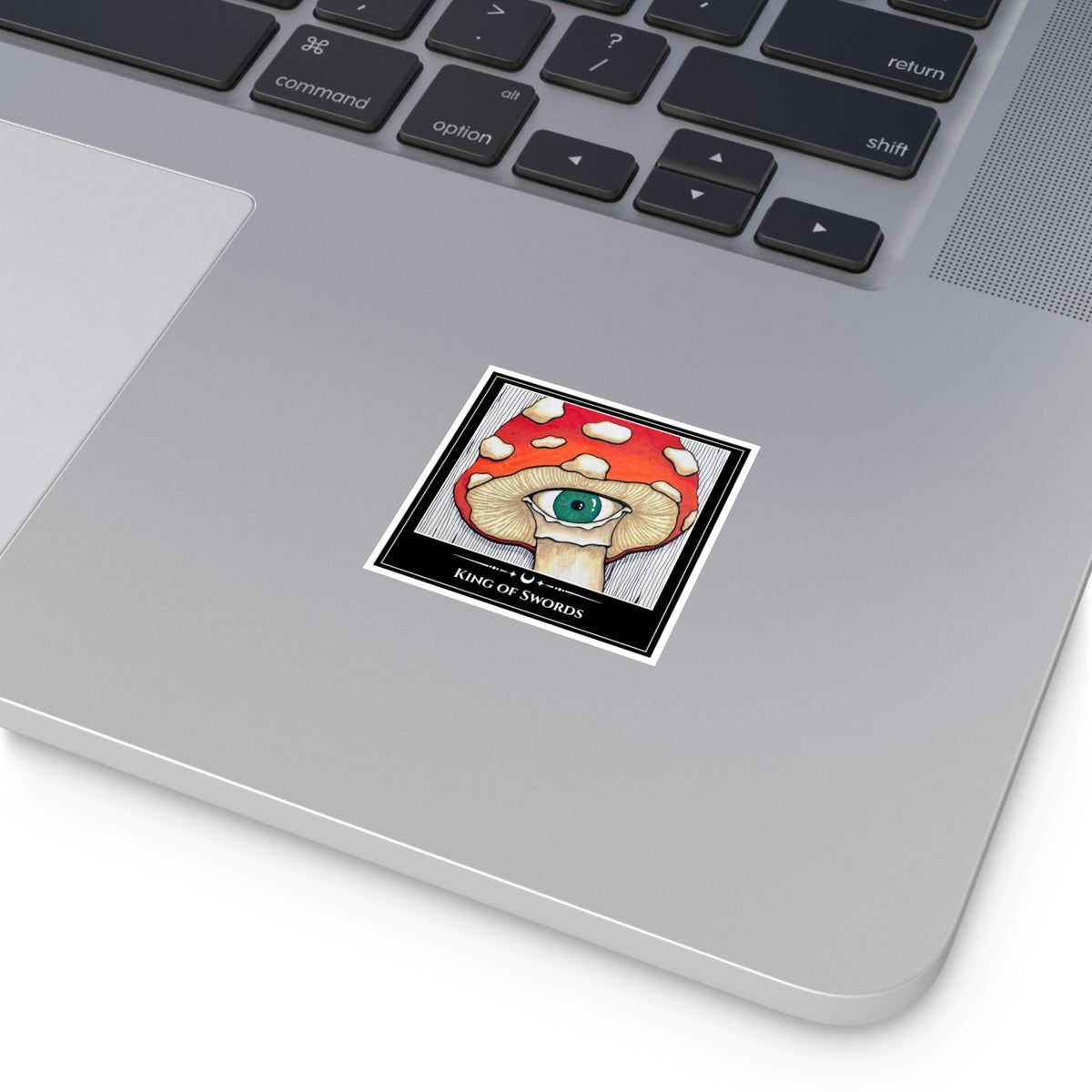 King of Swords — Seeing Mushroom Tarot Art Vinyl Sticker