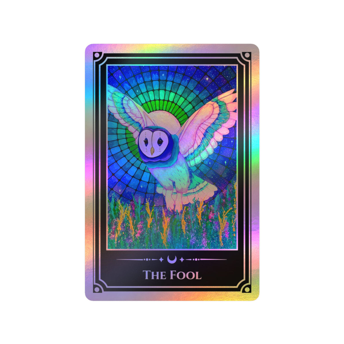 The Fool — Owl Tarot Art Vinyl Sticker