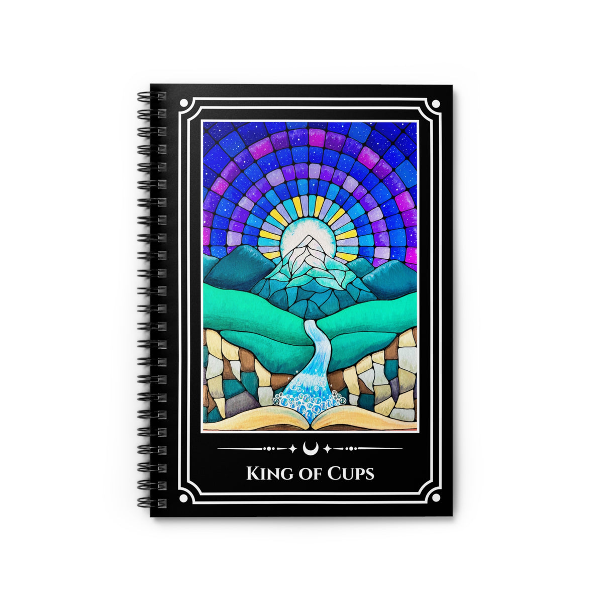 King of Cups — Mountain River Tarot Art Spiral Journal
