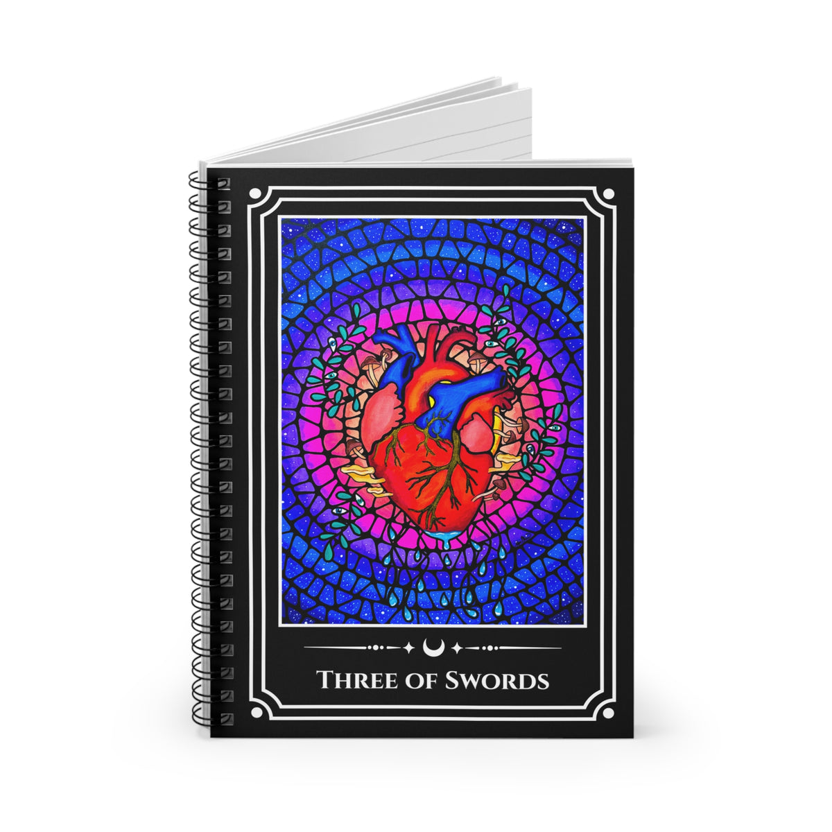 Three of Swords — Sacred Heart Tarot Art Spiral Journal