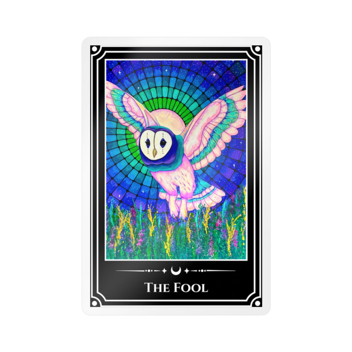 The Fool — Owl Tarot Art Vinyl Sticker