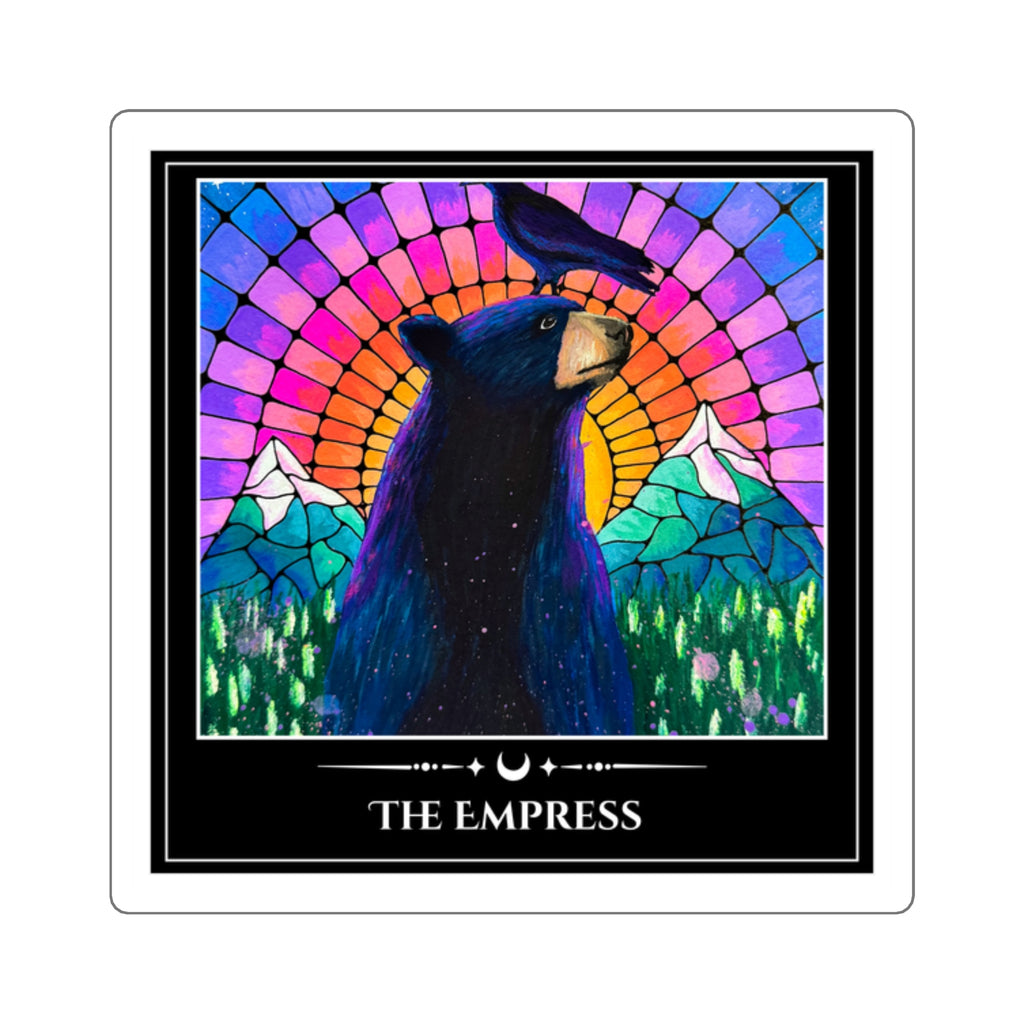 The Empress — Bear Tarot Art Square Sticker