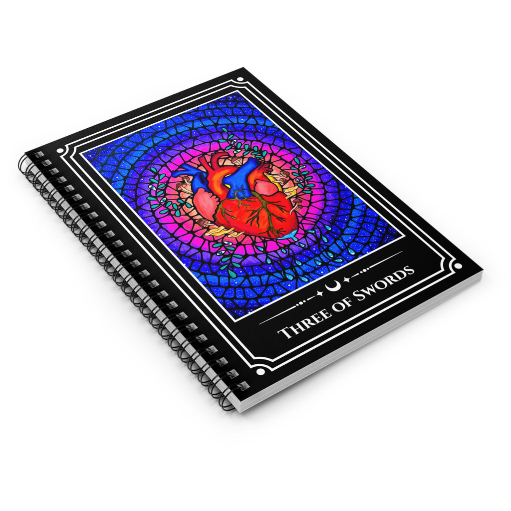 Three of Swords — Sacred Heart Tarot Art Spiral Journal