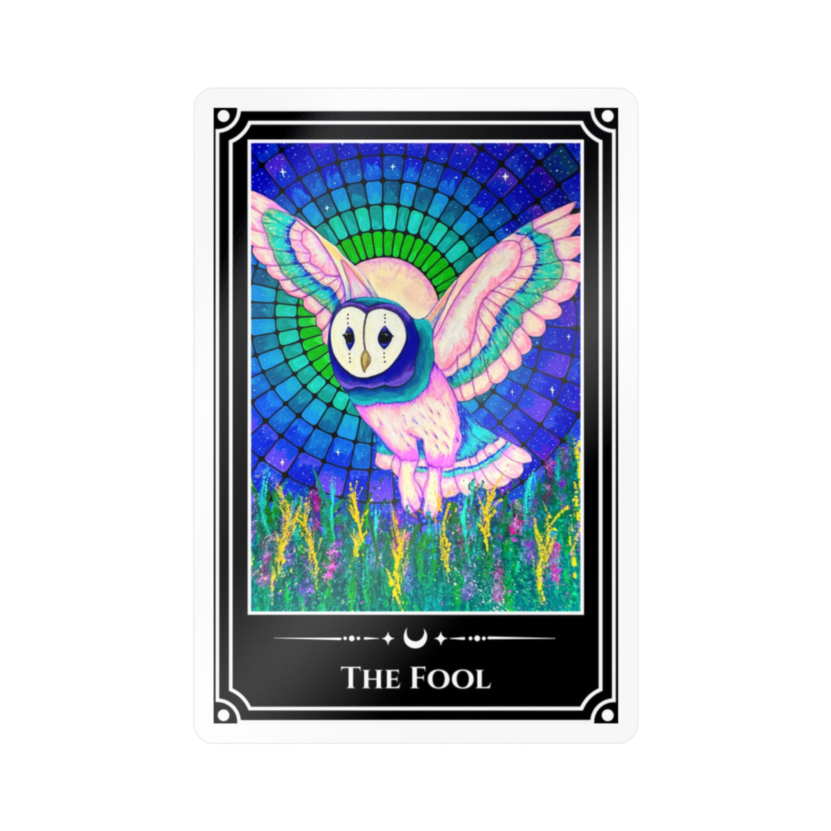 The Fool — Owl Tarot Art Vinyl Sticker
