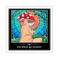 The Wild Alchemist — Mushroom Priestess Square Art Sticker