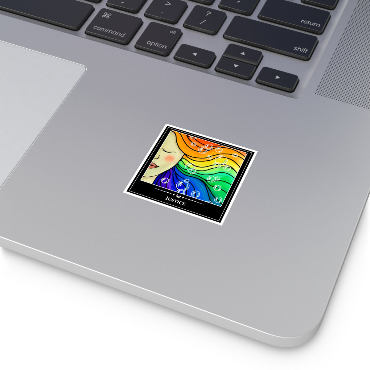 Justice — Rainbow Reverie Tarot Art Vinyl Sticker