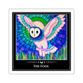 The Fool — Owl Tarot Art Square Sticker