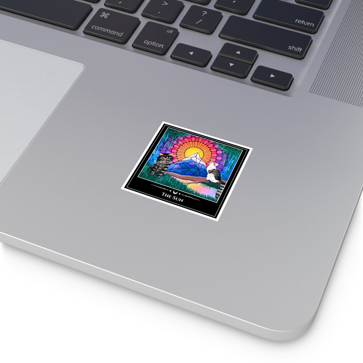 The Sun — Mountain Cats Tarot Art Vinyl Sticker