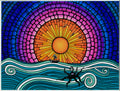 The Journey — original 9 x 12 acrylic and pen artwork by Hope Moreno